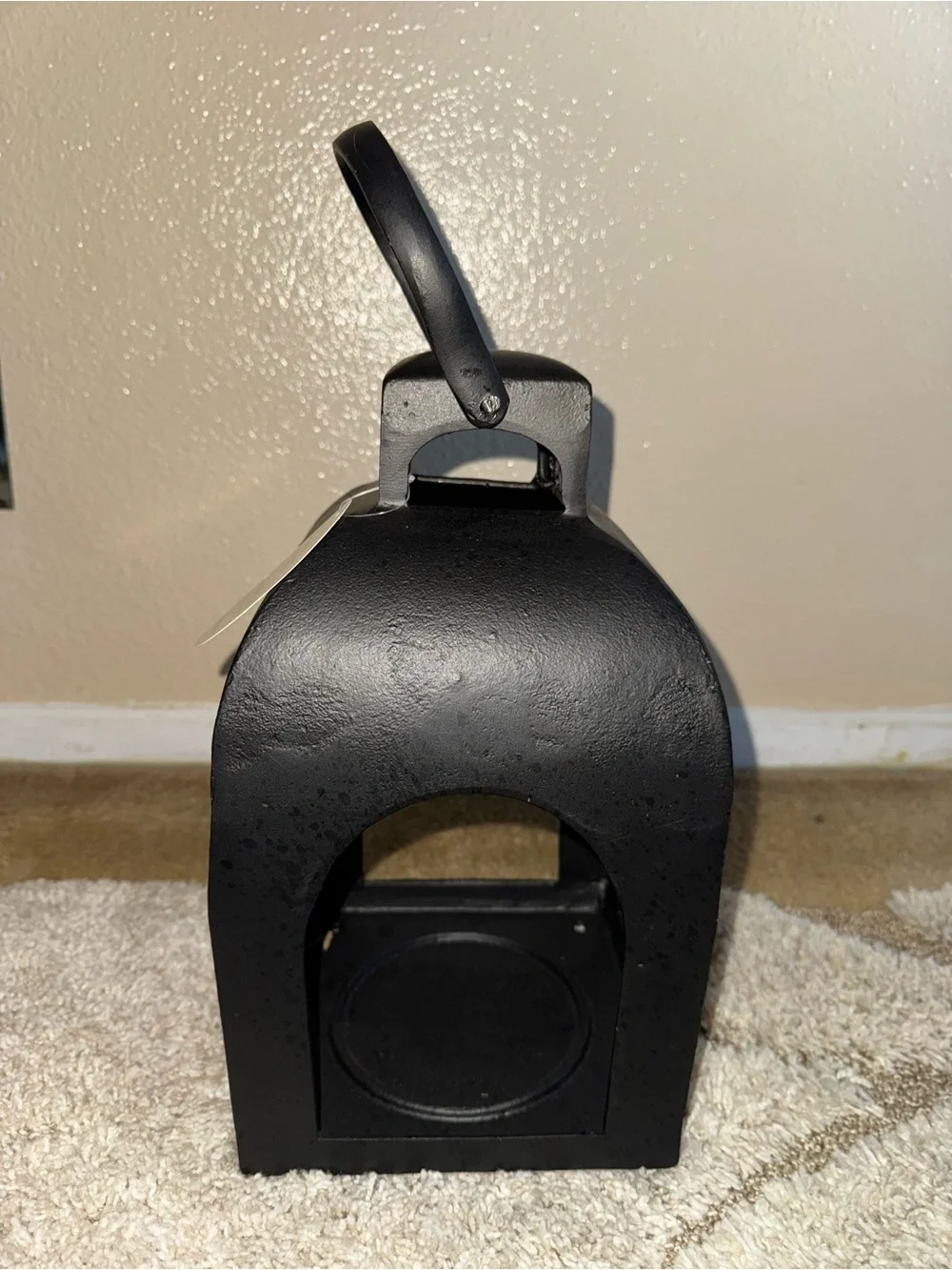 Threshold Cast Aluminum Lantern – Black 13.5” Pillar Outdoor Candle Holder NWT